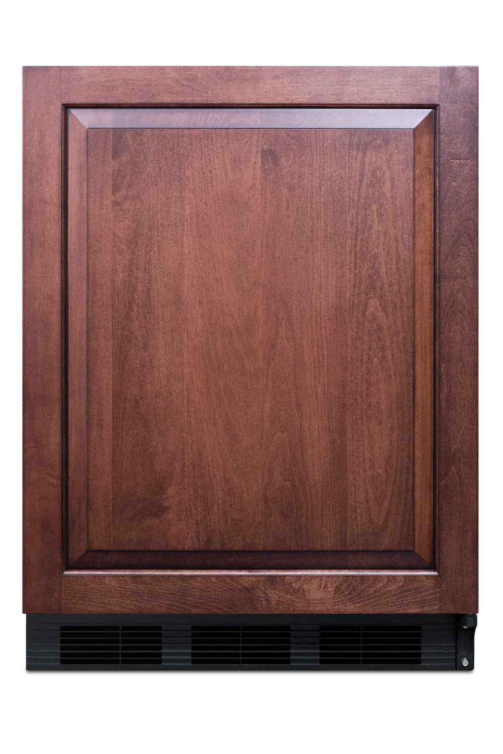 24 inch wide ADA compliant built-in undercounter all-refrigerator for residential use, auto defrost with panel-ready door and black cabinet